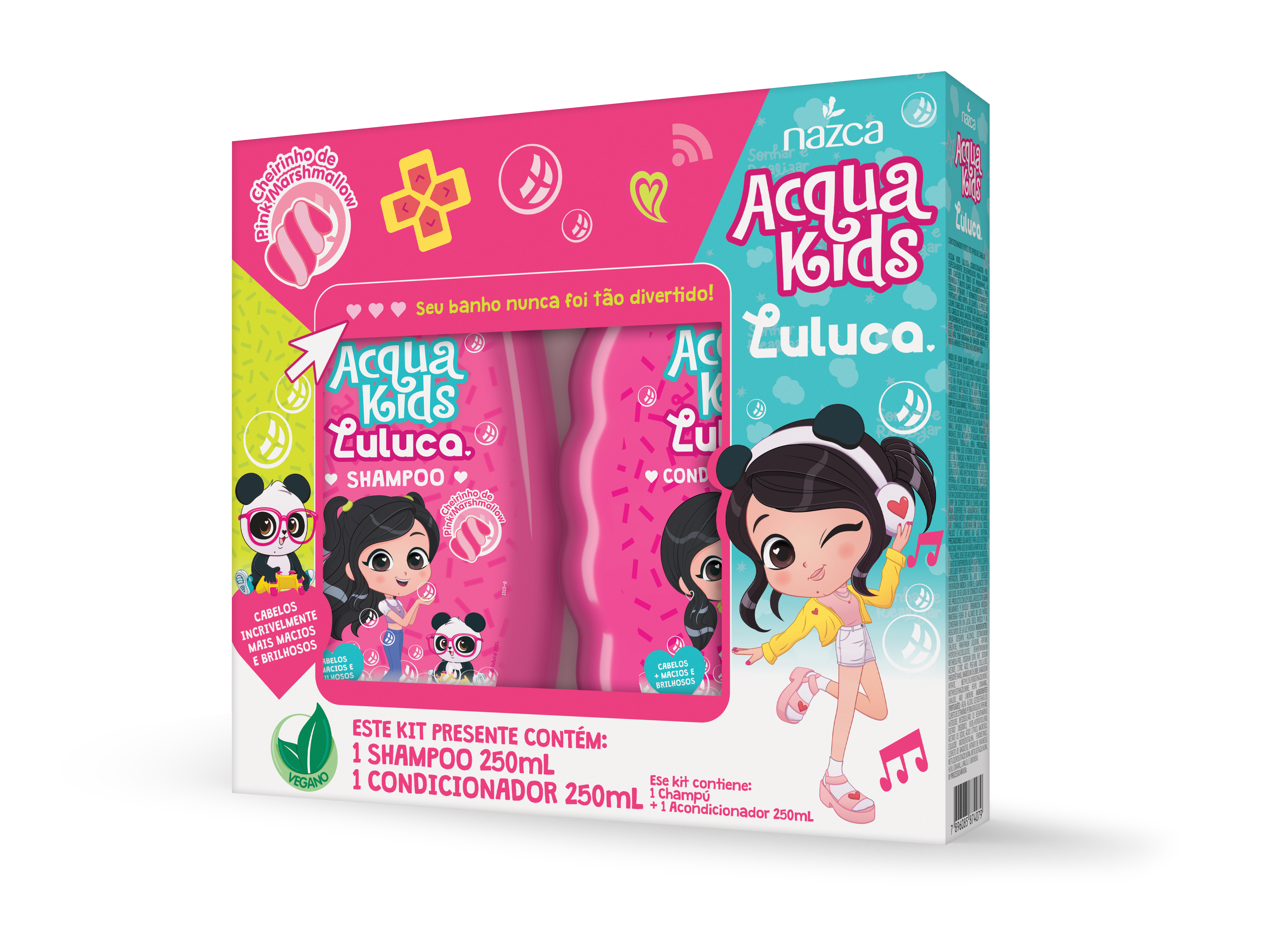 Kit Acqua Kids Luluca com Shampoo e Condicionador 250ml